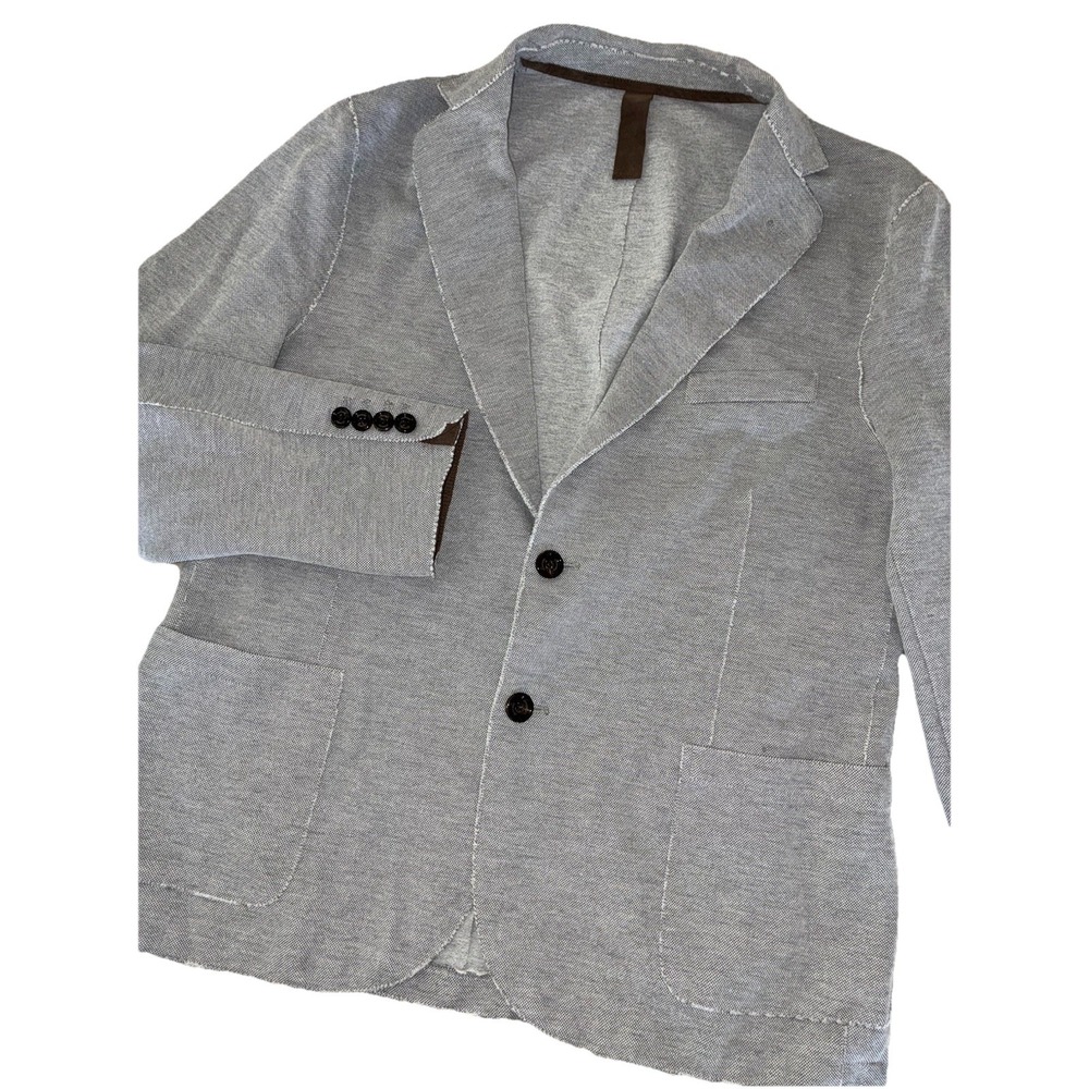 Eleventy Lazer Cut Blazer Men's 54‎ Gray Cotton Blend Stretch Sport Coat Italy
